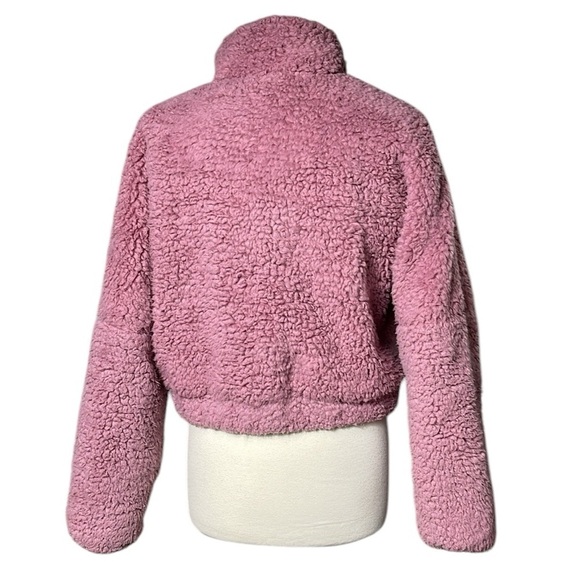 Tularosa Oversized Teddy Bomber Jacket‎ Quilted lining SZ S Pink - Picture 5 of 10